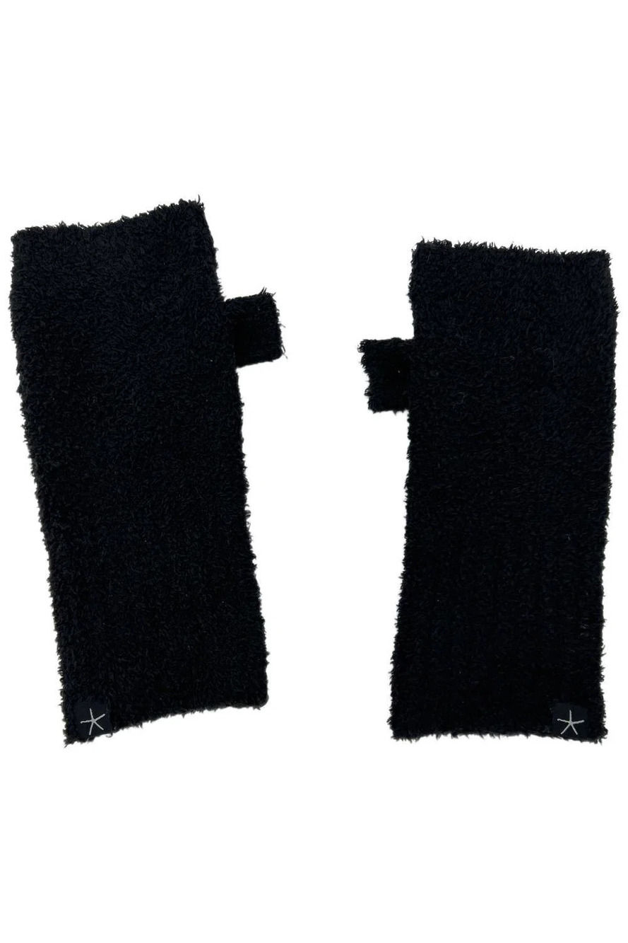 Barefoot Dreams CozyChic Fingerless Gloves Black